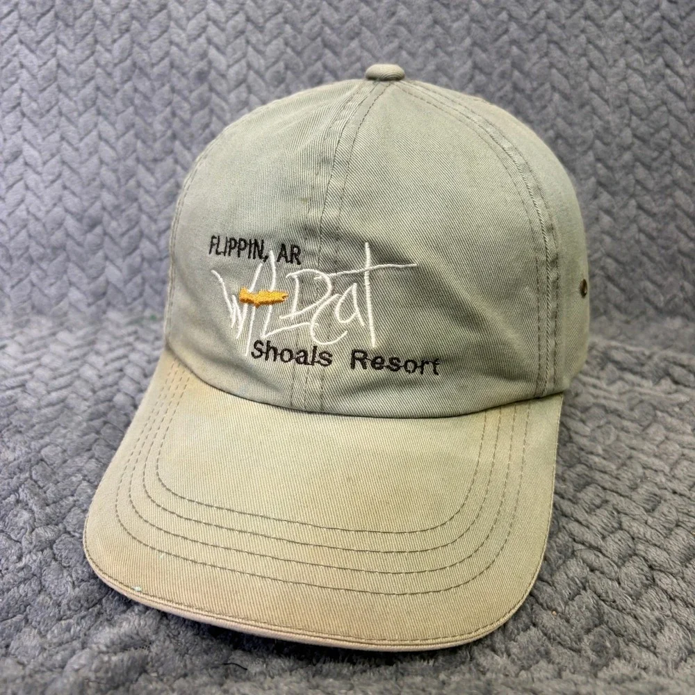 Vintage Wildcat Shoals Resort Flippin AR Hat YoungAn OC Green Baseball Cap